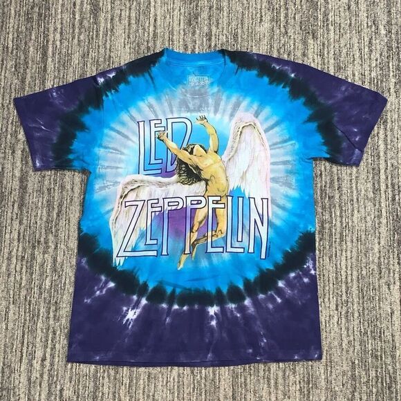 Led Zeppelin 2012 Tie Dye Swan Song Concert Tour T-Shirt Short Sleeve Men's‎ S - Picture 1 of 6